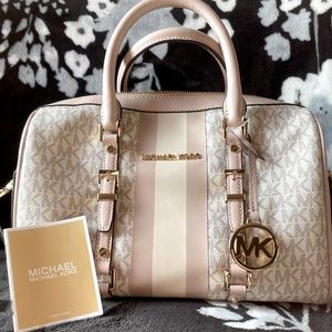 Micheal Kors Rare🦄 Bedford Satchel Baby Pink & Vanilla VHTF NWT